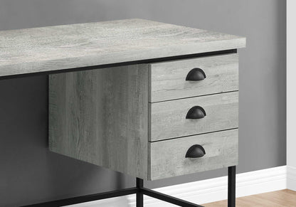 24" Brown Rectangular Computer Desk With Three Drawers