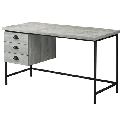 24" Brown Rectangular Computer Desk With Three Drawers