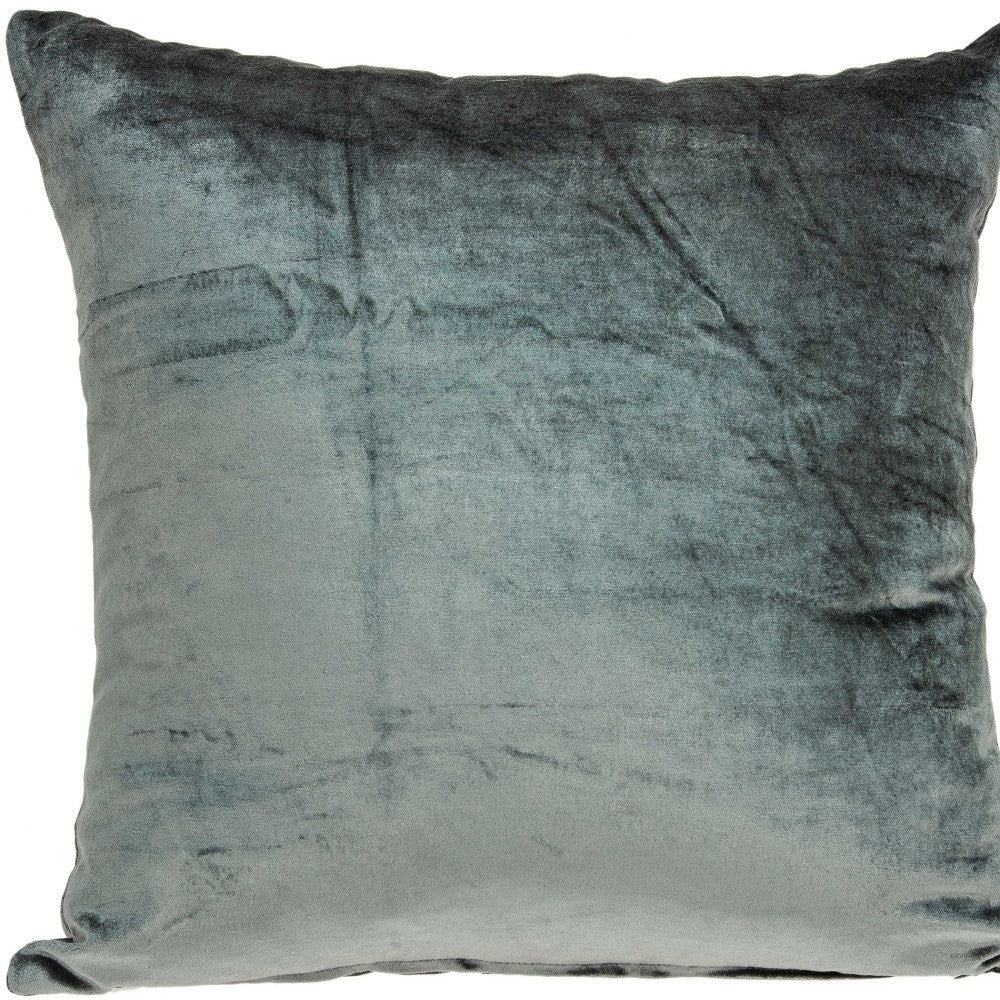 20" X 7" X 20" Transitional Charcoal Solid Pillow Cover With Poly Insert