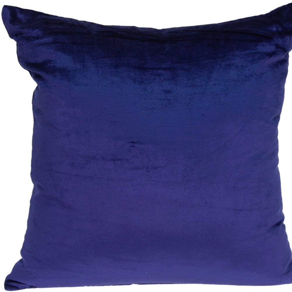 20" X 7" X 20" Transitional Royal Blue Solid Pillow Cover With Poly Insert