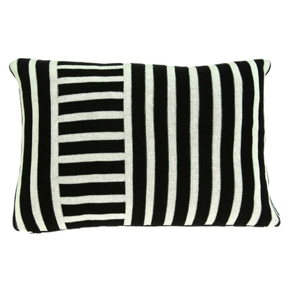 20" X 7" X 20" Transitional Black Solid Pillow Cover With Poly Insert