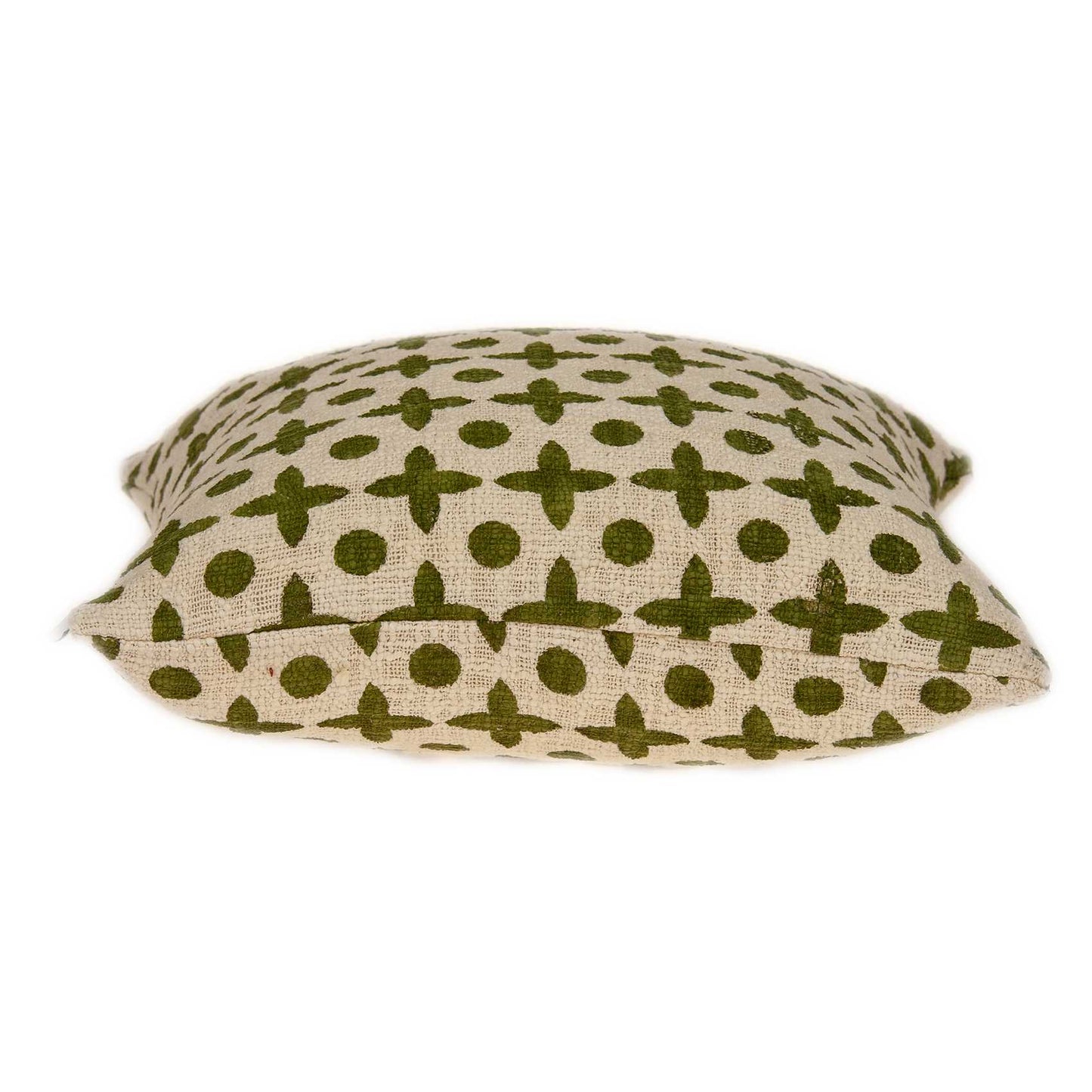18" X 7" X 18" Transitional Beige Printed Pillow Cover With Poly Insert