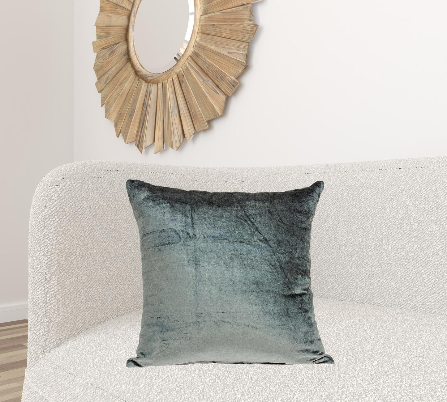 22" X 7" X 22" Transitional Charcoal Solid Pillow Cover With Poly Insert