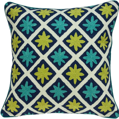 20" X 7" X 20" Handmade Shades Of Green Pillow Cover With Poly Insert