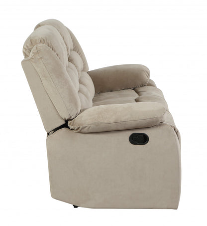 Three Piece Indoor Beige Microsuede Six Person Seating Set