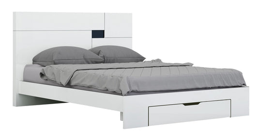 79" X 80"  X 43" 4Pc Eastern King Modern White High Gloss Bedroom Set