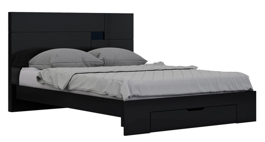 72" X 85"  X 43" 4Pc California King Modern Black High Gloss  Bedroom Set