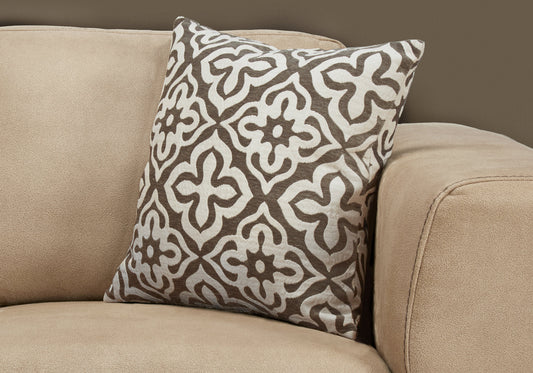 18" X 18" Blue and White Polyester Geometric Zippered Pillow