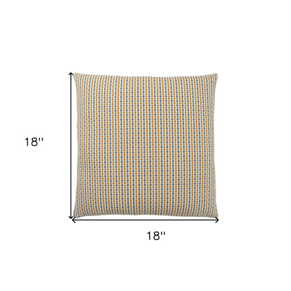 18" X 18" Taupe Polyester Striped Zippered Pillow