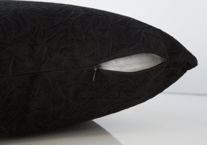 18" X 18" Taupe Velvet Polyester Abstract Zippered Pillow