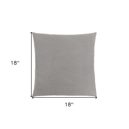 18" X 18" Light Gray Polyester Interlocking Zippered Pillow