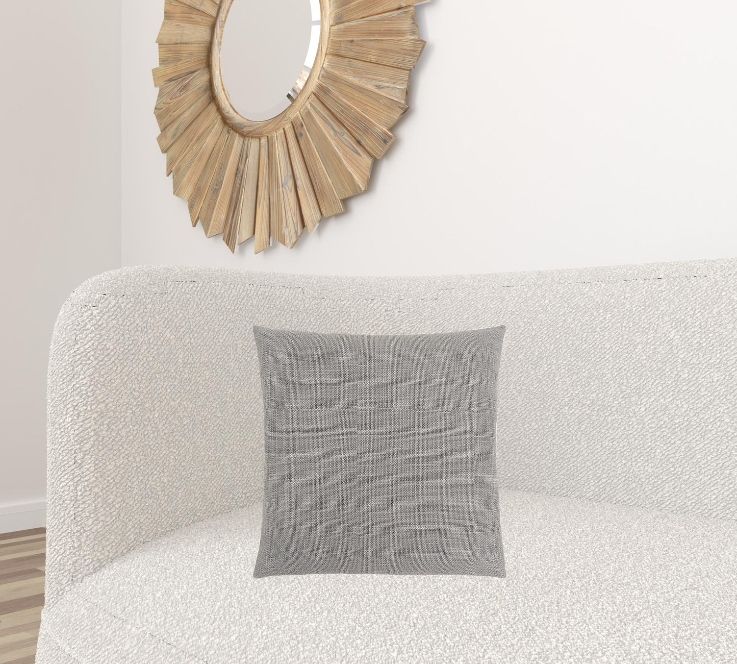 18" X 18" Light Gray Polyester Interlocking Zippered Pillow