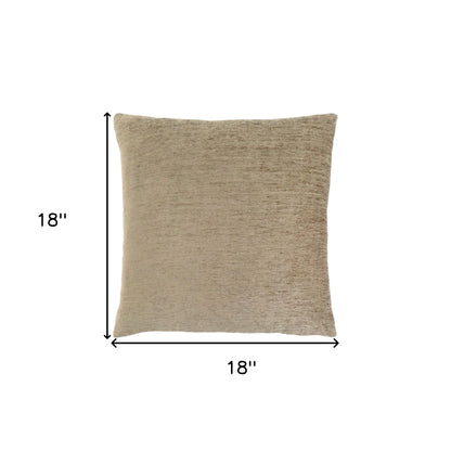 18" X 18" Tan Polyester Zippered Pillow