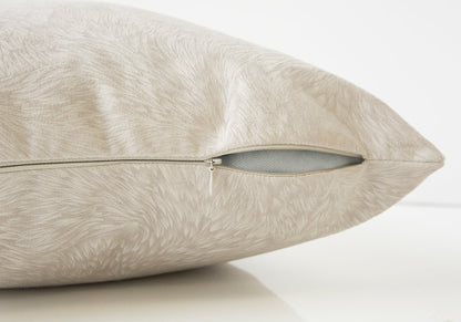 18" X 18" Red Velvet Polyester Feather Zippered Pillow