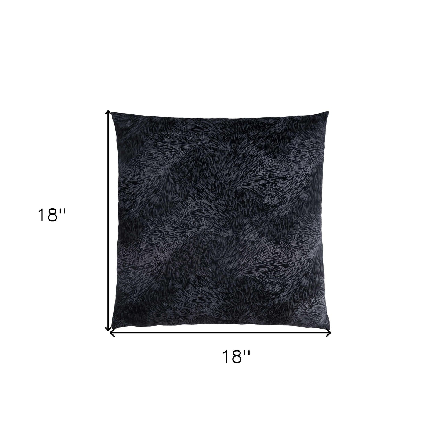 18" X 18" Red Velvet Polyester Feather Zippered Pillow