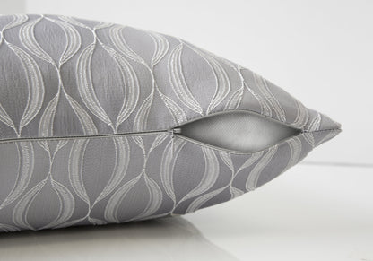 18" X 18" Taupe Polyester Ogee Zippered Pillow