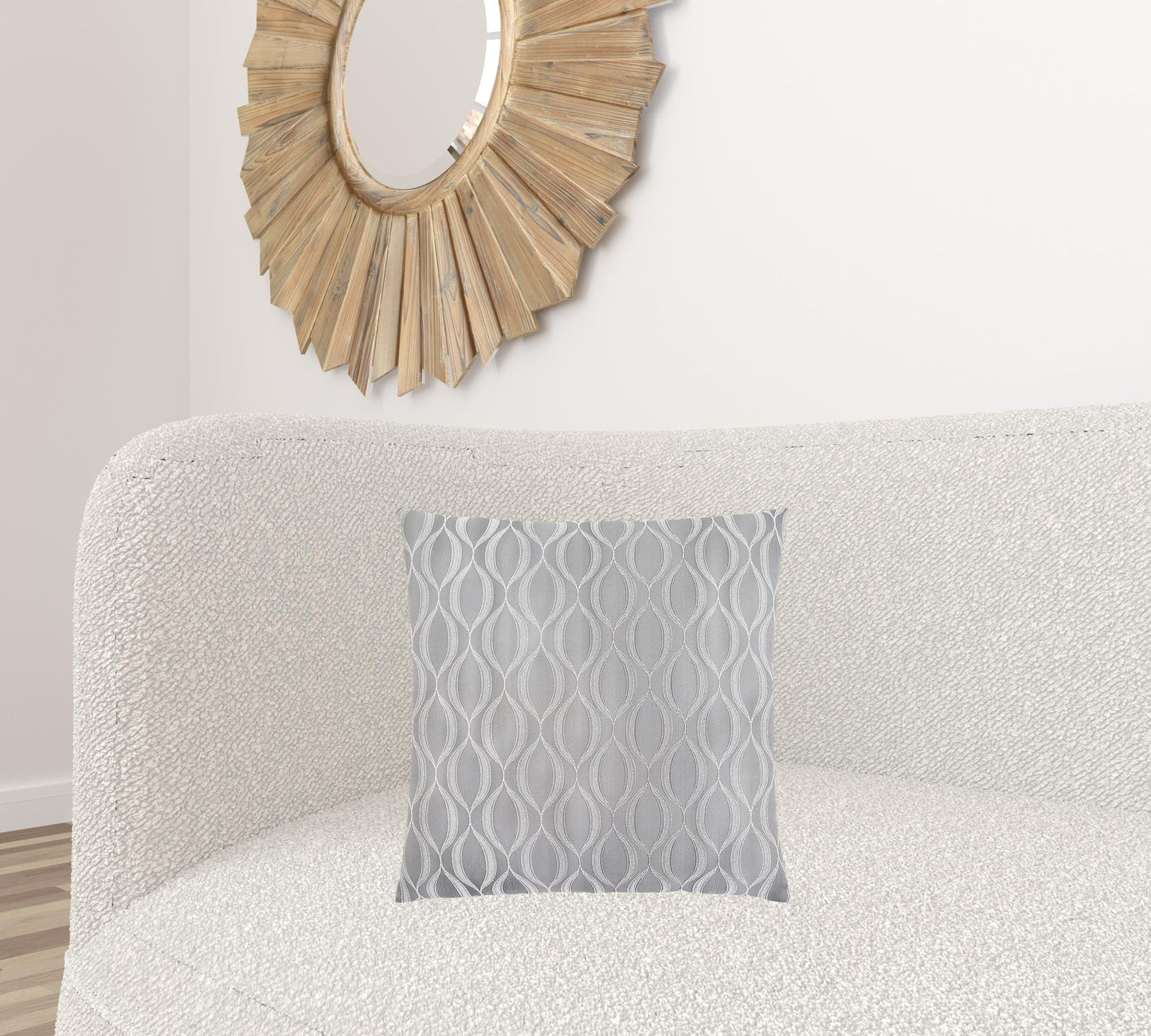 18" X 18" Taupe Polyester Ogee Zippered Pillow