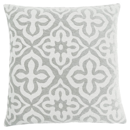 Set Of Two 18" X 18" Gray and White Polyester Geometric Zippered Pillow