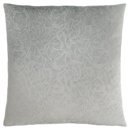 Set Of Two 18" X 18" Light Gray Velvet Polyester Floral Zippered Pillow