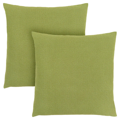 Set Of Two 18" X 18" Lime Green Polyester Interlocking Zippered Pillow
