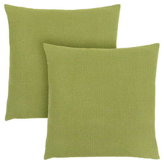 Set Of Two 18" X 18" Lime Green Polyester Interlocking Zippered Pillow