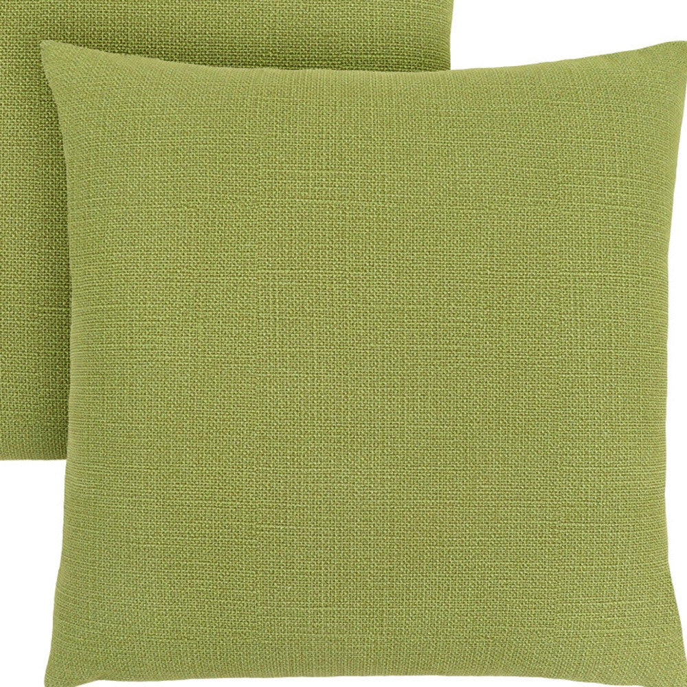 Set Of Two 18" X 18" Lime Green Polyester Interlocking Zippered Pillow