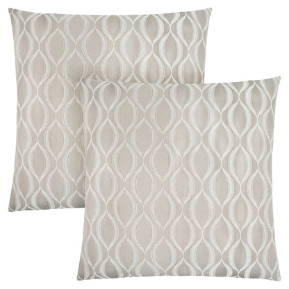 Set Of Two 18" X 18" Taupe Polyester Ogee Zippered Pillow