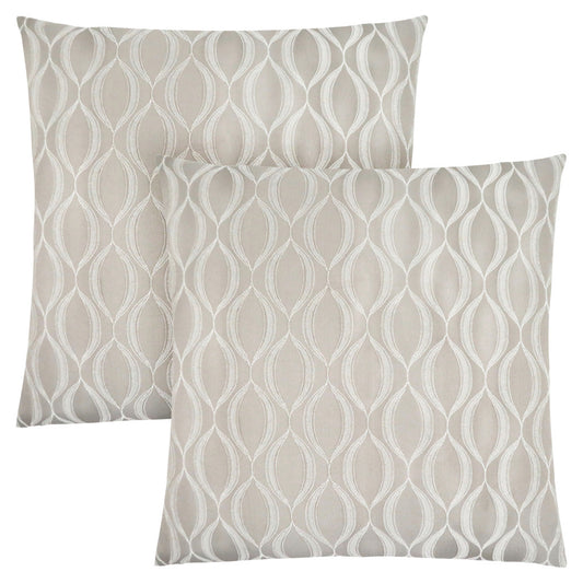 Set Of Two 18" X 18" Taupe Polyester Ogee Zippered Pillow