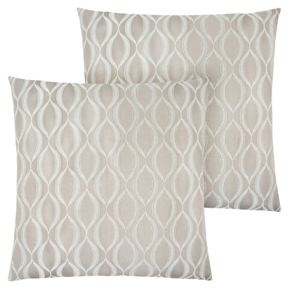 Set Of Two 18" X 18" Taupe Polyester Ogee Zippered Pillow