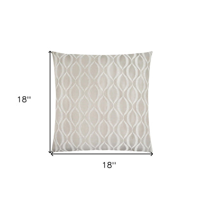 Set Of Two 18" X 18" Taupe Polyester Ogee Zippered Pillow