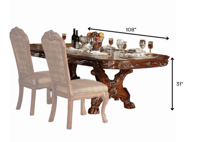 46" Dark Brown Solid Wood Dining Table