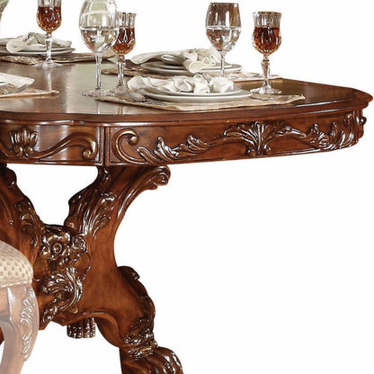 46" Dark Brown Solid Wood Dining Table