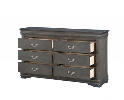 18" X 60" X 34" Platinum Wood Dresser