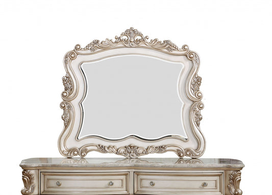 White Novelty Dresser Solid Wood Mirror