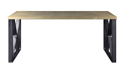 34" Gold Solid Wood Rectangular Computer Desk