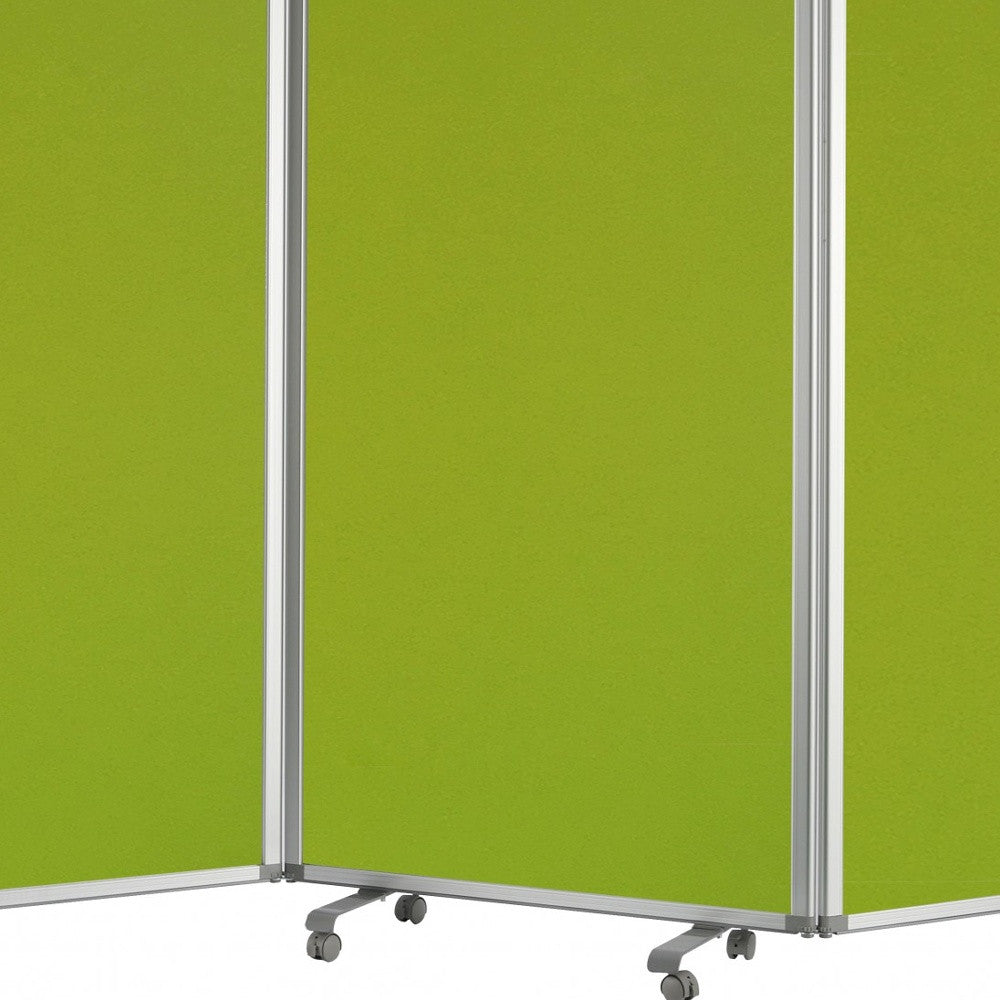 Green Rolling Three Panel Room Divider Screen – Furniture Regal