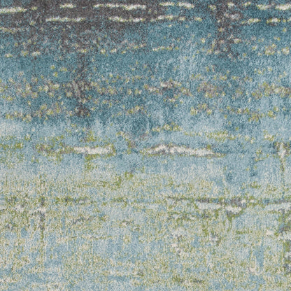 7' X 10'  Polypropylene Blue Or  Green Area Rug