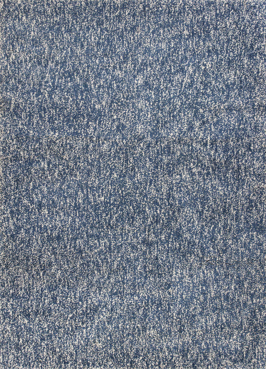 8' Indigo Or Ivory Heather Plain Runner Rug