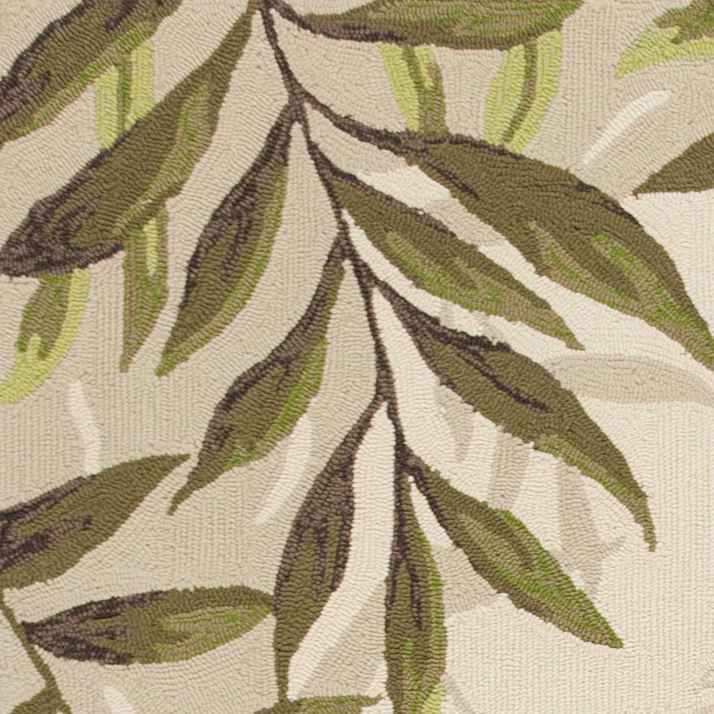 5' X 7' Sand Leaves Uv Treated Indoor Outdoor Area Rug