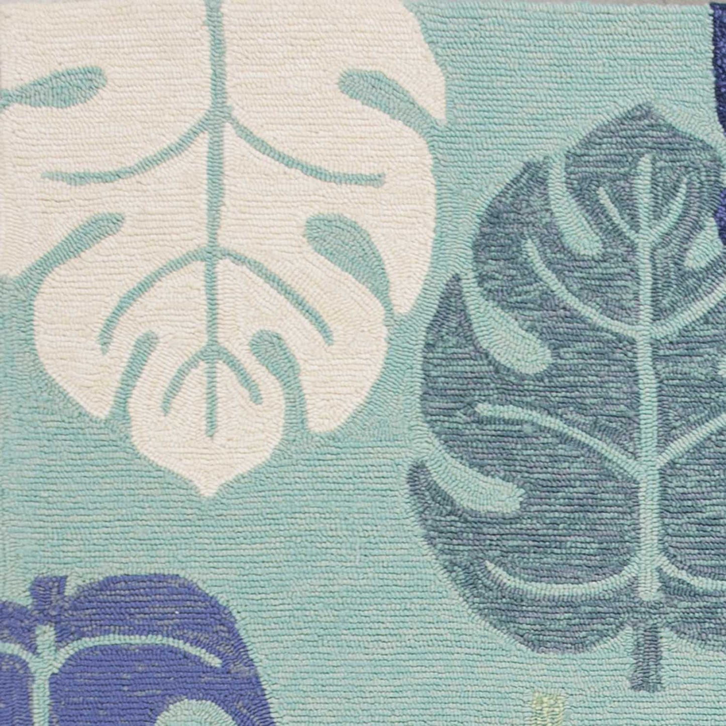 7' X 9'  Uv Treated Polypropylene Turquoise Area Rug