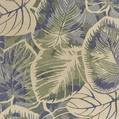 7' X 9'  Wool Blue Or  Green Area Rug
