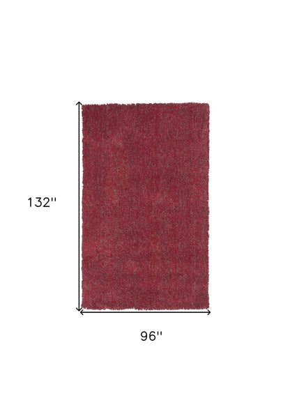 8'X11' Red Heather Indoor Shag Rug