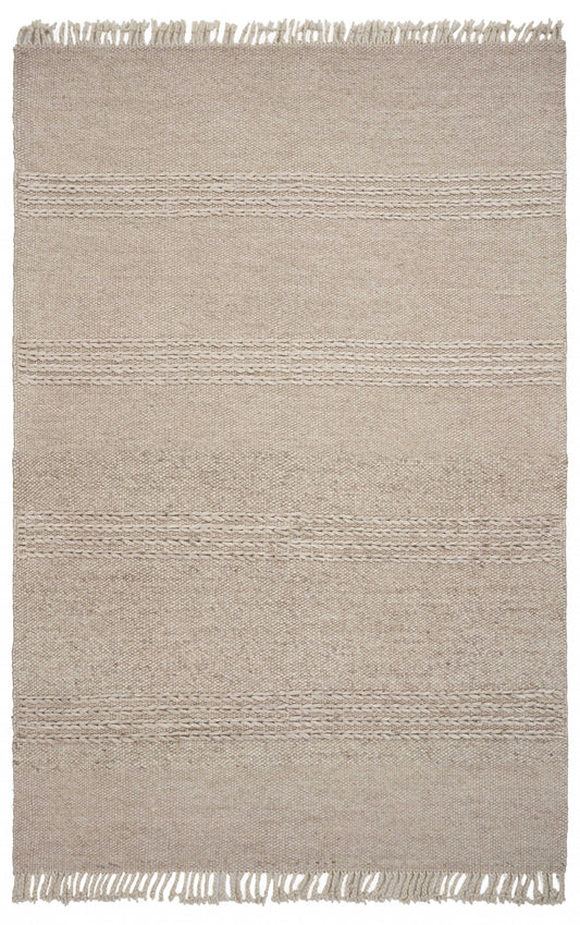 7' X 9'  Wool Natural Area Rug