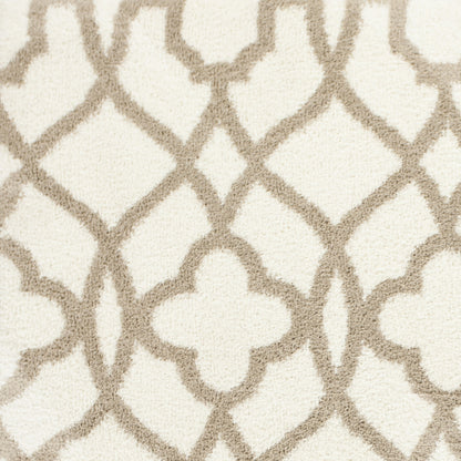 3'X5' Ivory Beige Trellis Machine Woven Microfiber Indoor Area Rug