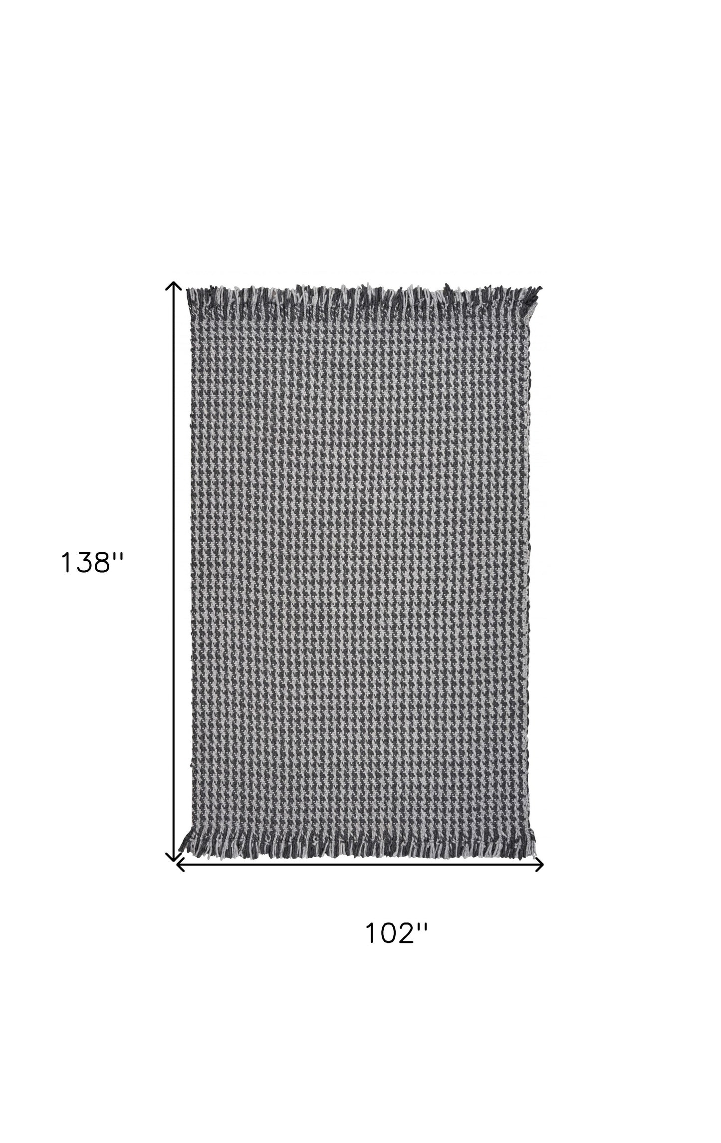 8'X10' Grey Hand Woven Houndstooth Indoor Area Rug