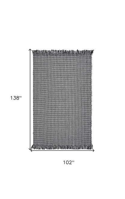 8'X10' Grey Hand Woven Houndstooth Indoor Area Rug