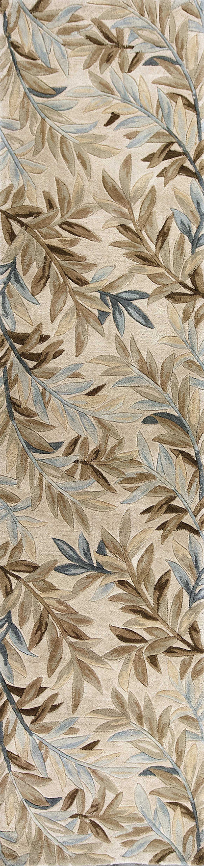 7' Round Wool Ivory  Area Rug