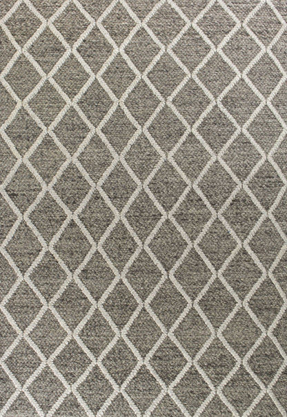 9' X 13' Wool Dark Grey Area Rug