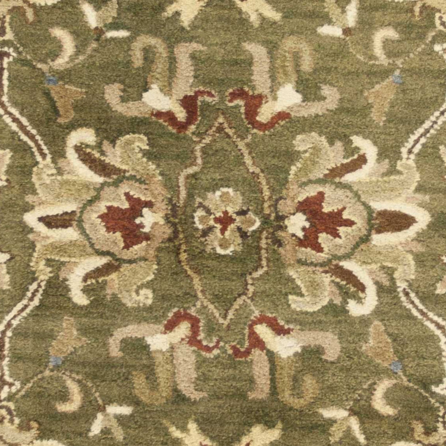 3'X5' Emerald Green Hand Tufted Wool Traditional Floral Indoor Area Rug