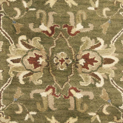 3'X5' Emerald Green Hand Tufted Wool Traditional Floral Indoor Area Rug